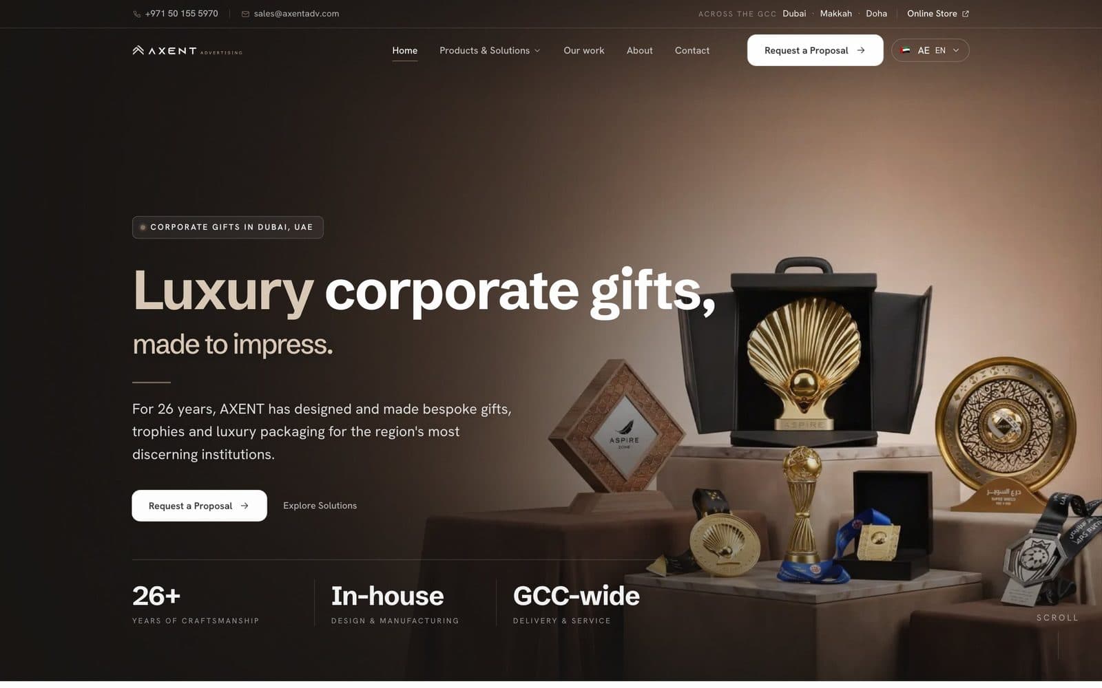 Axent Advertising brand site we designed and built